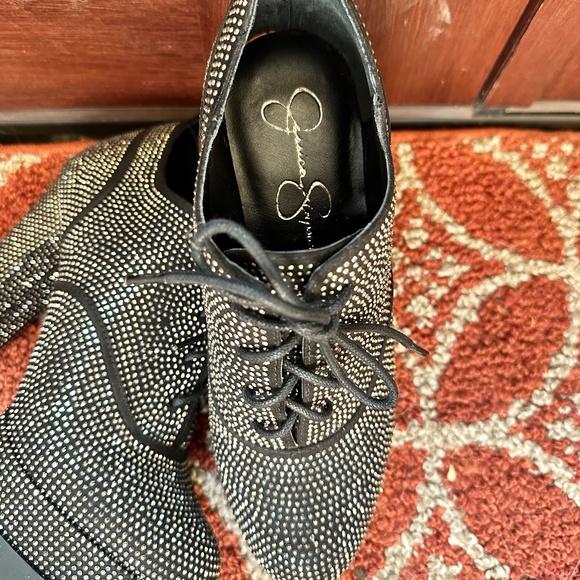 NIB Jessica Simpson Black Imina Platform RhinestonesLadies Booties size 7.5M/38 - Picture 5 of 7